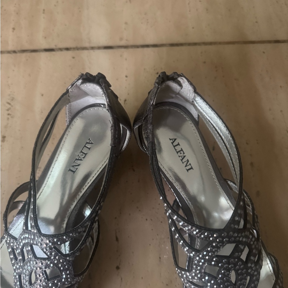 Alfani Women's Metallic Strappy Heels